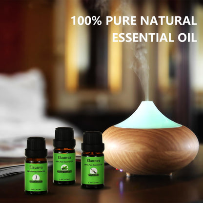 Elaunva Essential Oils Set – 6 Pure Natural Scents (Peppermint, Patchouli, Rosemary, Lemongrass, Vanilla, Lavender) for Aromatherapy & Home Fragrance – 0.33 Fl oz x6