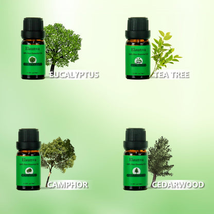 Elaunva Essential Oils Set – 4 Pure & Natural Scents (0.33 Fl oz Each)