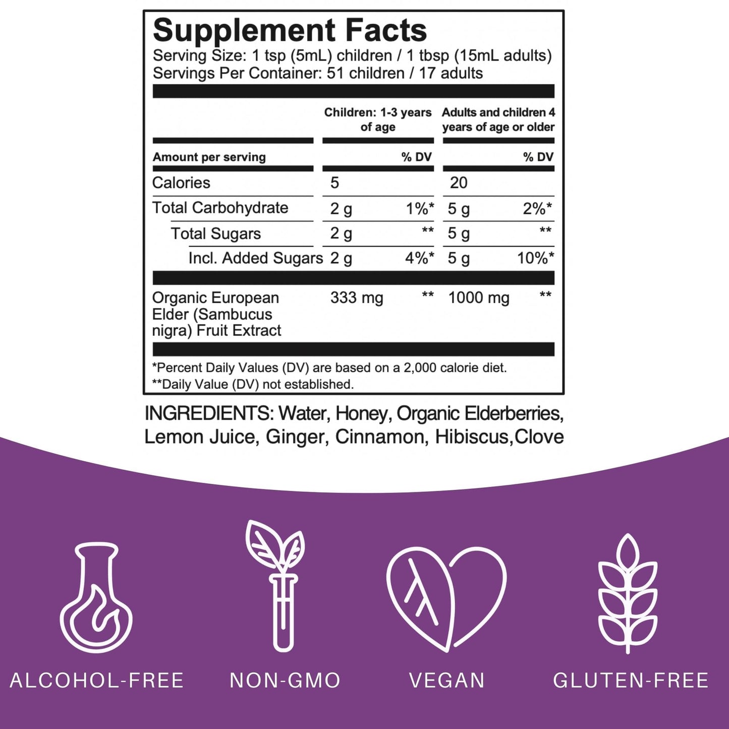 Elderlane Elderberry Syrup - Immune Support for Kids & Adults | Gluten-Free 8.5 Fl Oz