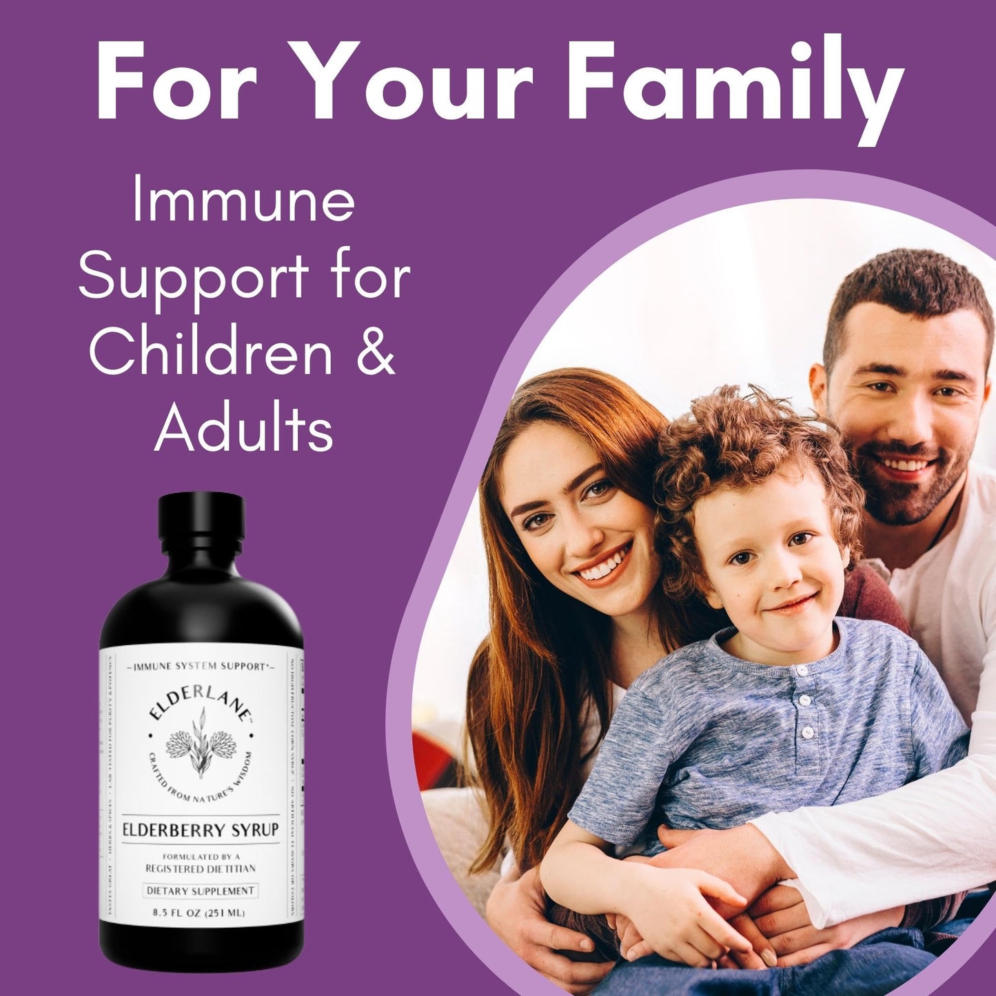 Elderlane Elderberry Syrup - Immune Support for Kids & Adults | Gluten-Free 8.5 Fl Oz