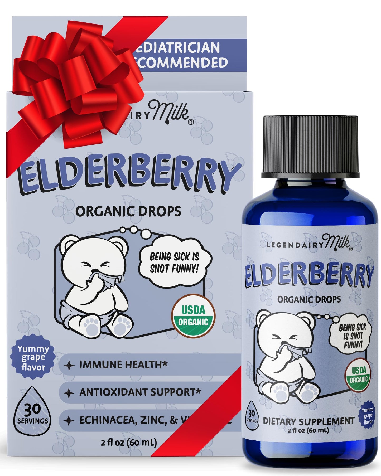 Legendairy Milk Organic Elderberry Drops – Baby & Toddler Immune Support (30 Servings) – Non-GMO