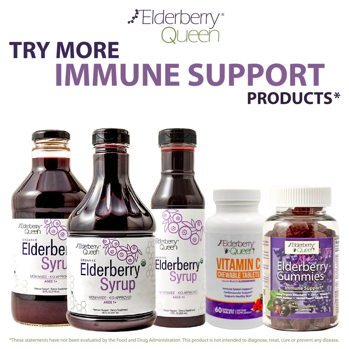 Elderberry Queen Organic Elderberry Syrup 30 Fl Oz – Sambucus & Aronia, USA Made