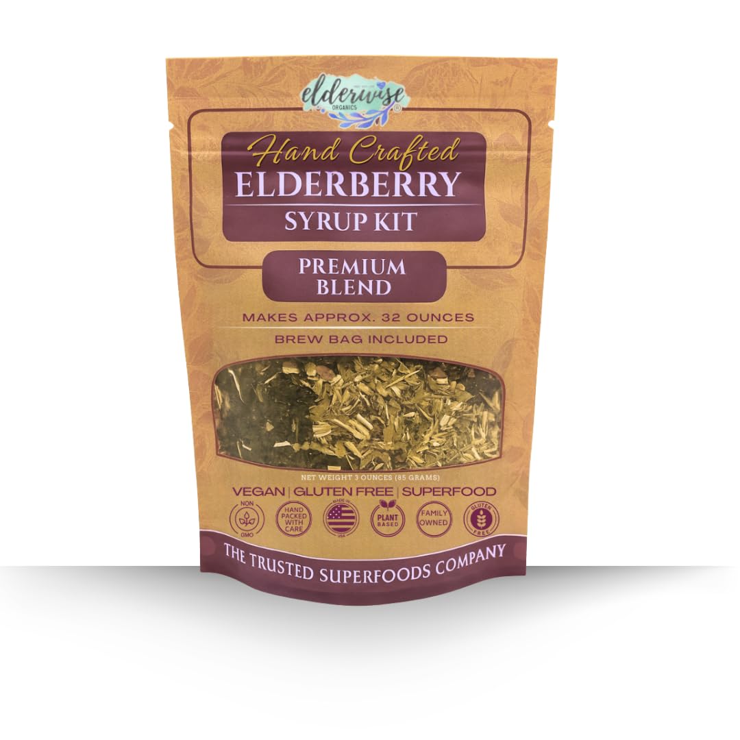 Elderwise Organic Elderberry Syrup Kit – DIY 32oz Syrup with Brewing Bag