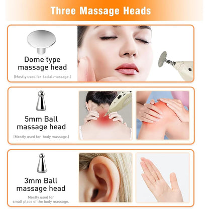 Electronic Acupuncture Pen – 3 Massage Heads, Rechargeable