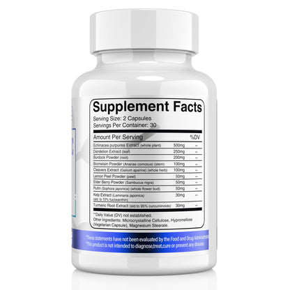 ELERULE Lymphatic Support – Lymph Drainage & Immune Support, 60 Capsules