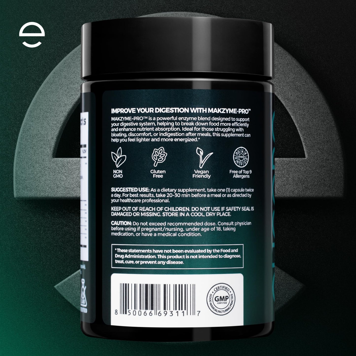 ELICORE Digestive Enzyme Pro Blend – Bromelain & Papaya, Gluten-Free, 60 Veg Caps