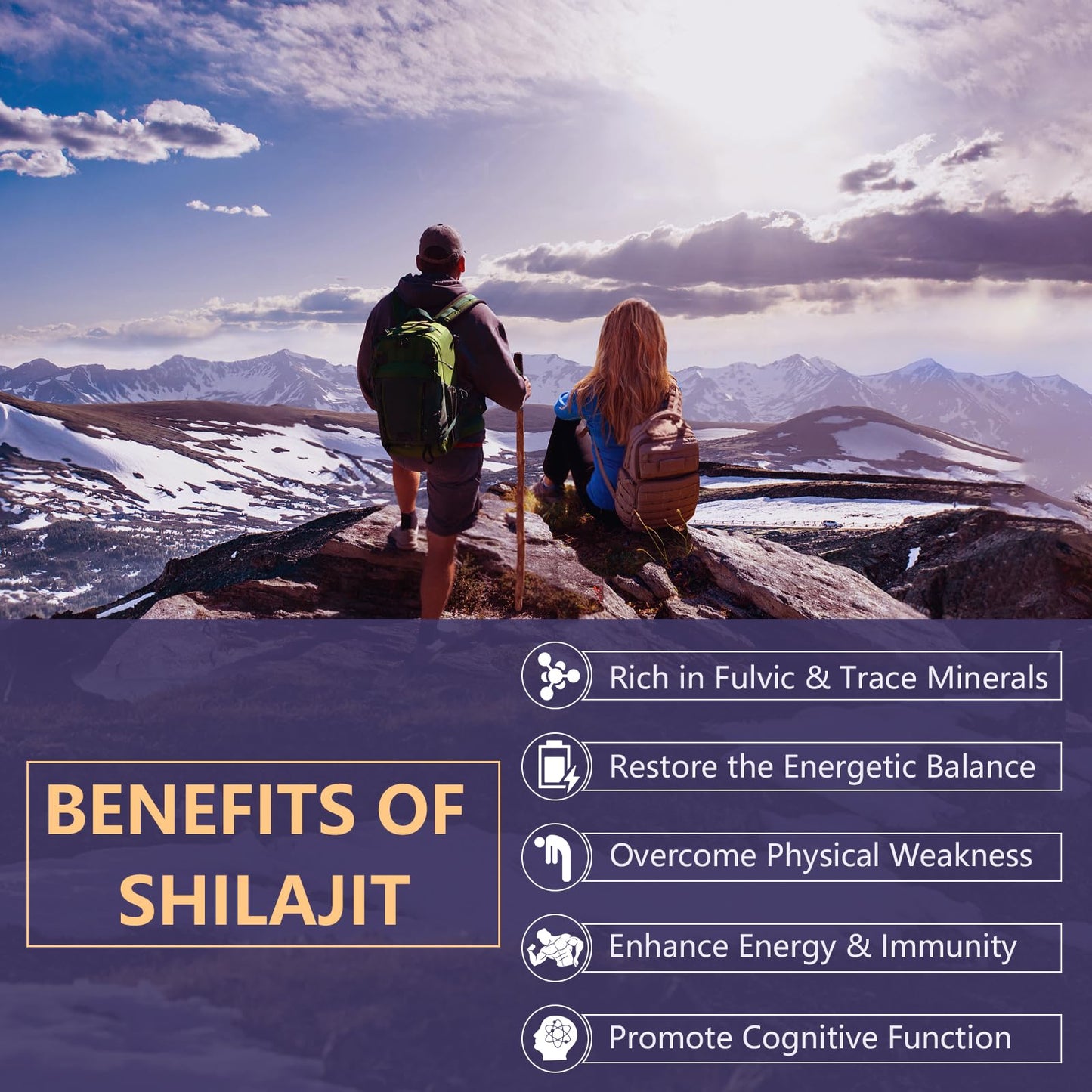 Elikadur 2000 mg Shilajit Supplement – 85+ Minerals, 60% Fulvic Acid, 120 Vegan Capsules