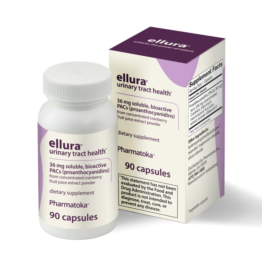 ellura 36 mg PACs – Clinically Backed Cranberry Extract, 90 Capsules | Urinary Tract Health