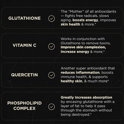 ELMNT 2150mg Super Liposomal Glutathione – Vitamin C + Quercetin (90 Pills, Non-GMO)