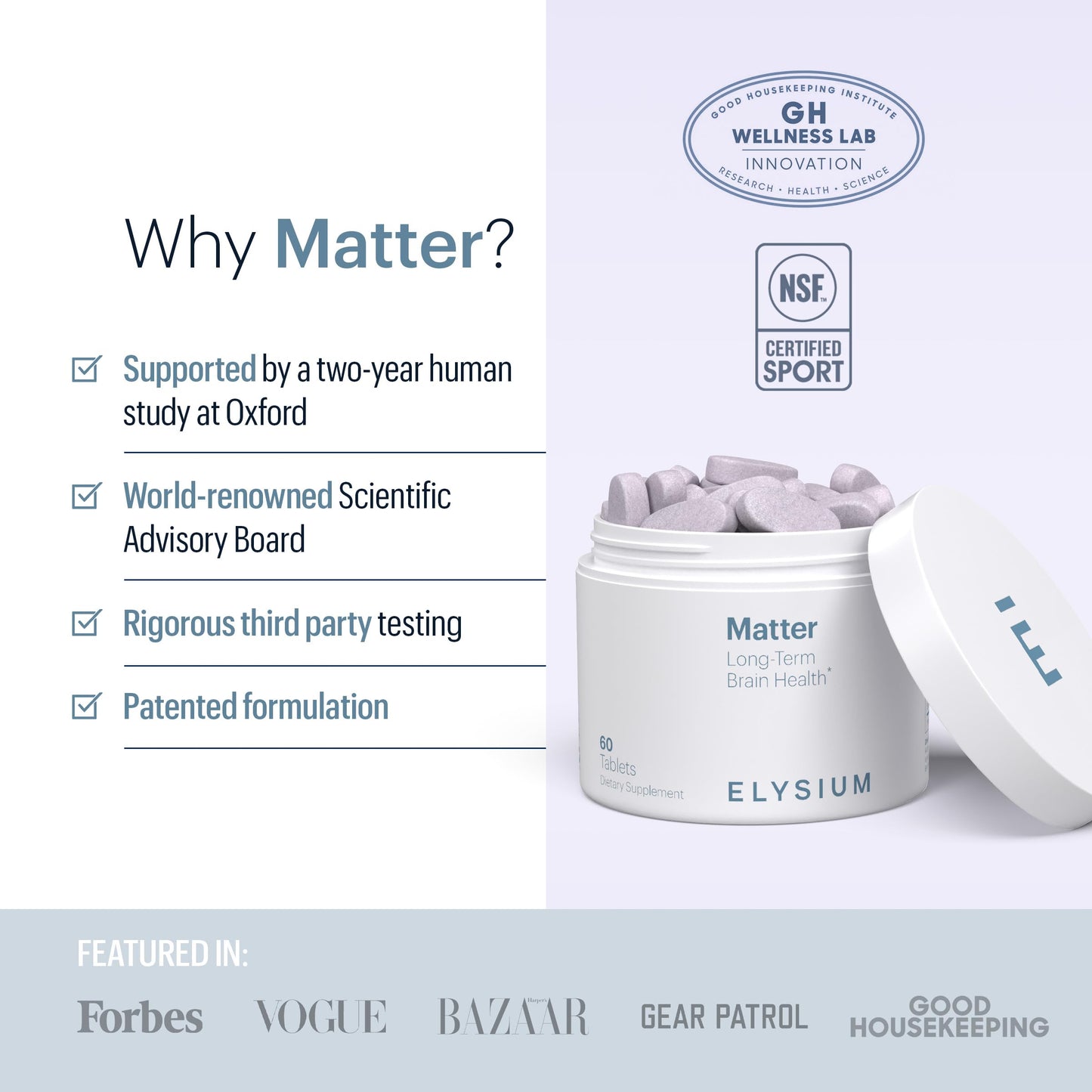 ELY-SIUM Matter – Brain Health & Memory Support | Omega-3 DHA, 30 Servings