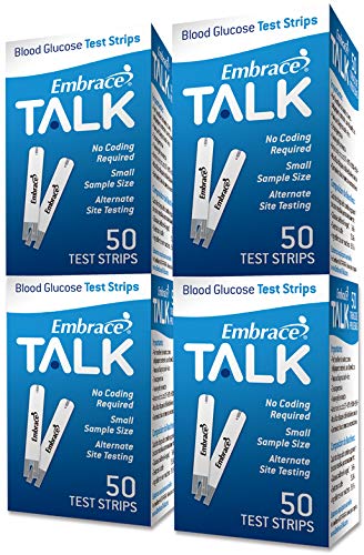 Embrace Blood Glucose Test Strips 200Ct | 4x50 Strips for Embrace Meters