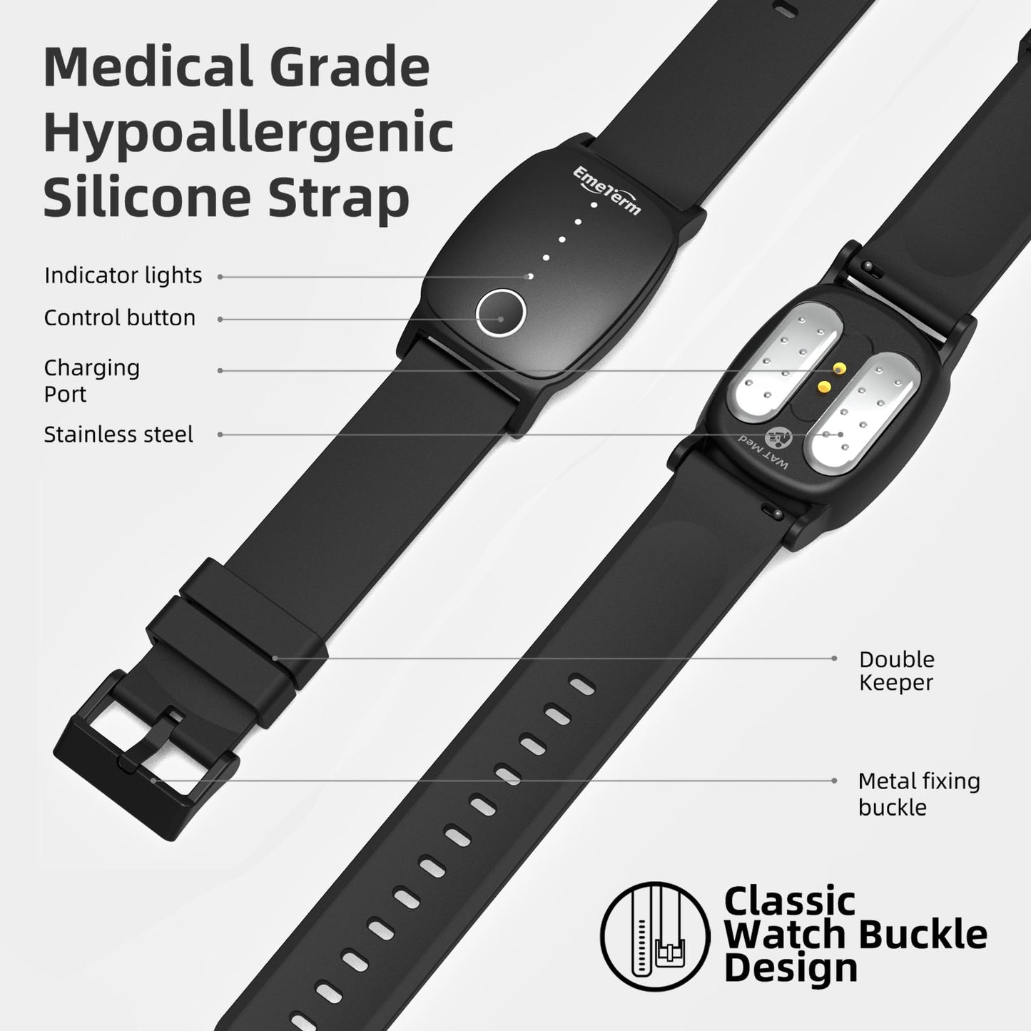 EmeTerm Explore FDA-Cleared Galaxy Black & Navy Blue Anti-Nausea Wristband | Waterproof, Rechargeable, Drug-Free (2 Pack)