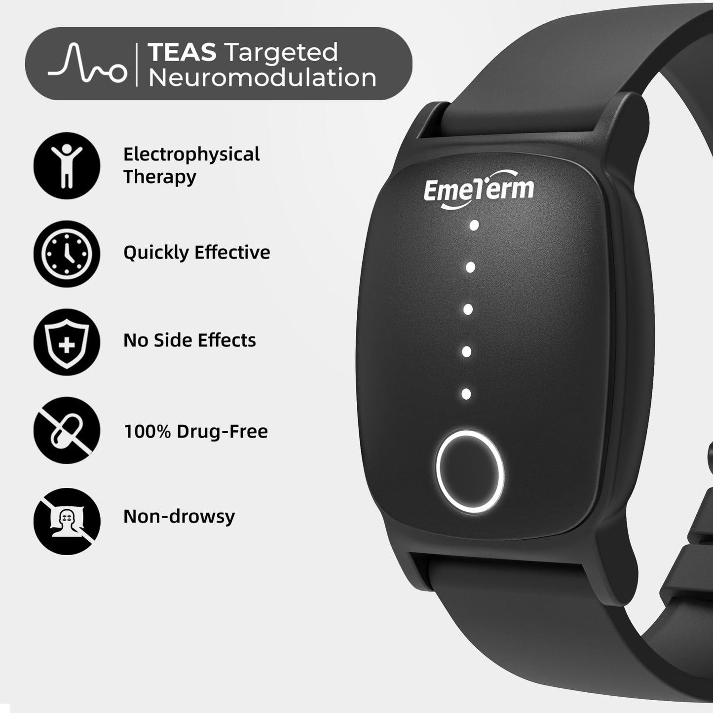 EmeTerm Explore FDA-Cleared Galaxy Black & Navy Blue Anti-Nausea Wristband | Waterproof, Rechargeable, Drug-Free (2 Pack)