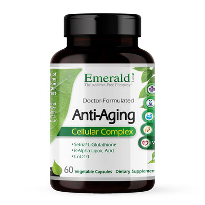 Emerald Labs Anti-Aging Cellular Complex | Setria L-Glutathione, CoQ10 & Resveratrol - 60 Veggie Capsules