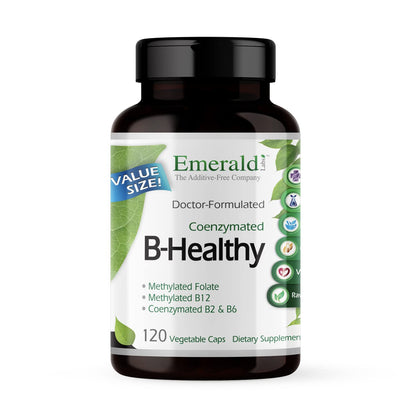 EMERALD LABS B-Healthy - Vegan Vitamin B Complex with Methylated Folic Acid & Full-Spectrum B Vitamins - 120 Veg Capsules