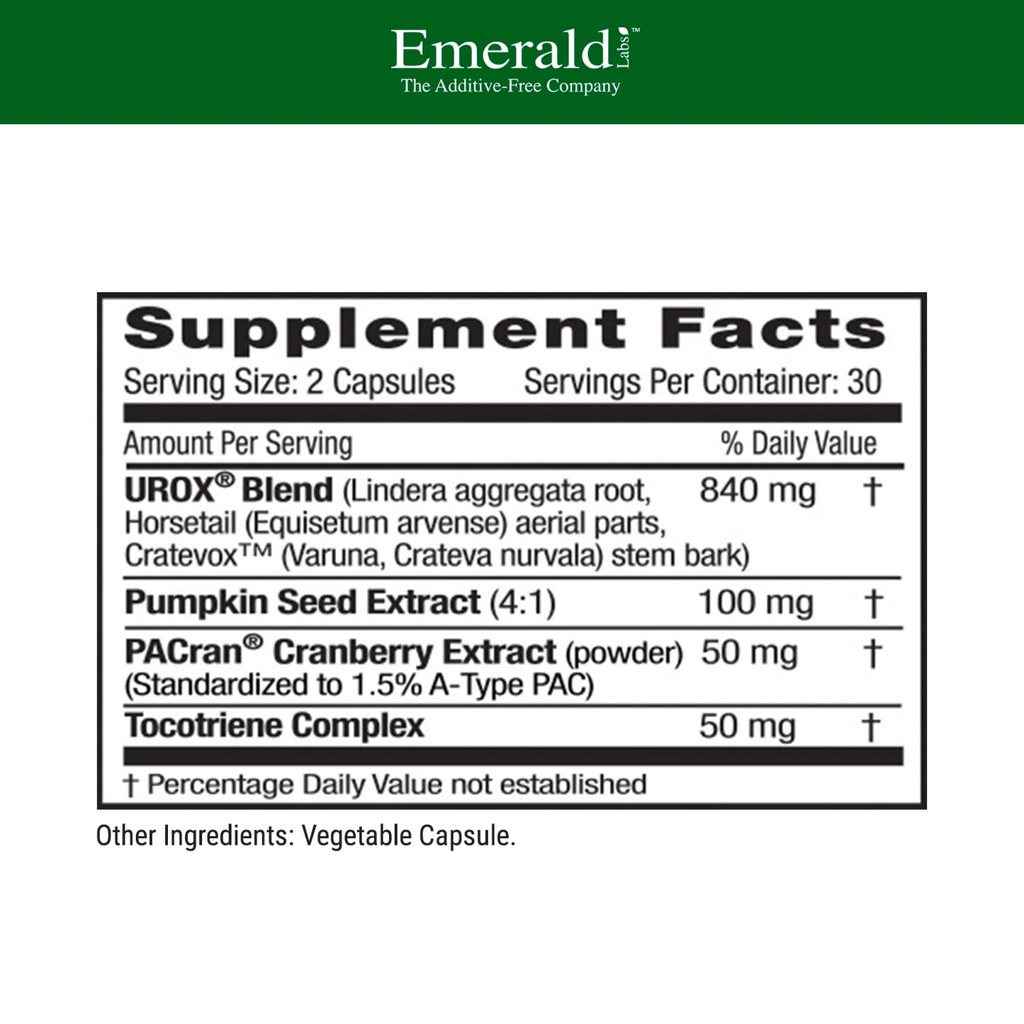 EMERALD LABS Bladder Health - Cranberry Extract Supplement with Pumpkin Seed & Horsetail | Urinary Tract Support | 60 Veg Capsules (30-Day Supply)