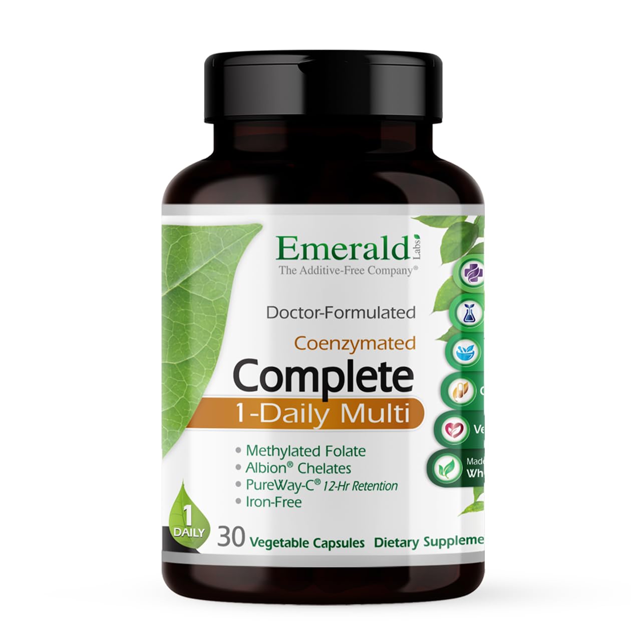 Emerald Labs Complete 1-Daily Multivitamin | Immune & Bone Support | 30 Veg Capsules
