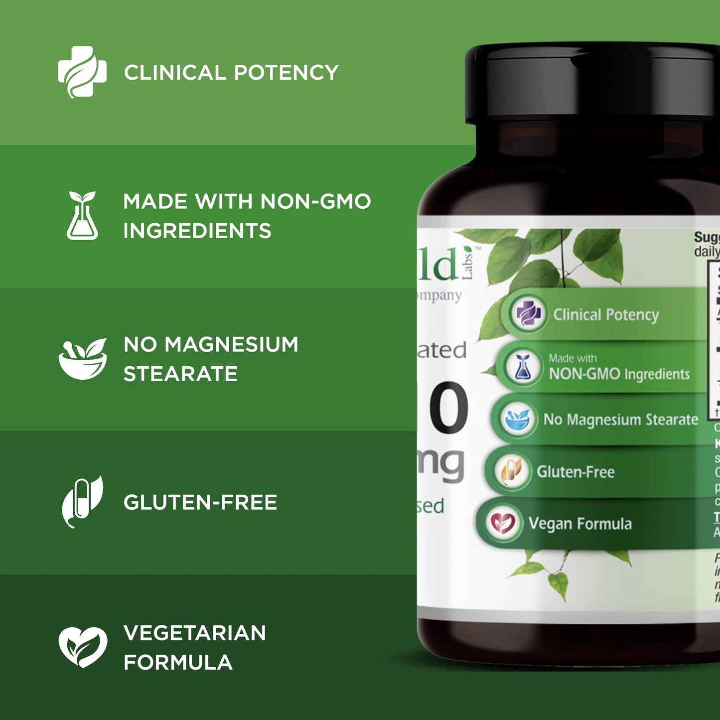 EMERALD LABS CoQ10 200mg - Premium Wellness with Vitamin E (30-day)