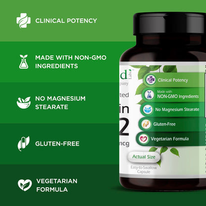 EMERALD LABS Vitamin D3+K2 5000 IU MK-7 - 60 Veg Capsules (Pack of 2) for Bone & Heart Health