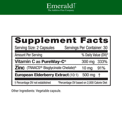 EMERALD LABS Elderberry Plus – Digestive & Immune Support (60 Veg Capsules)
