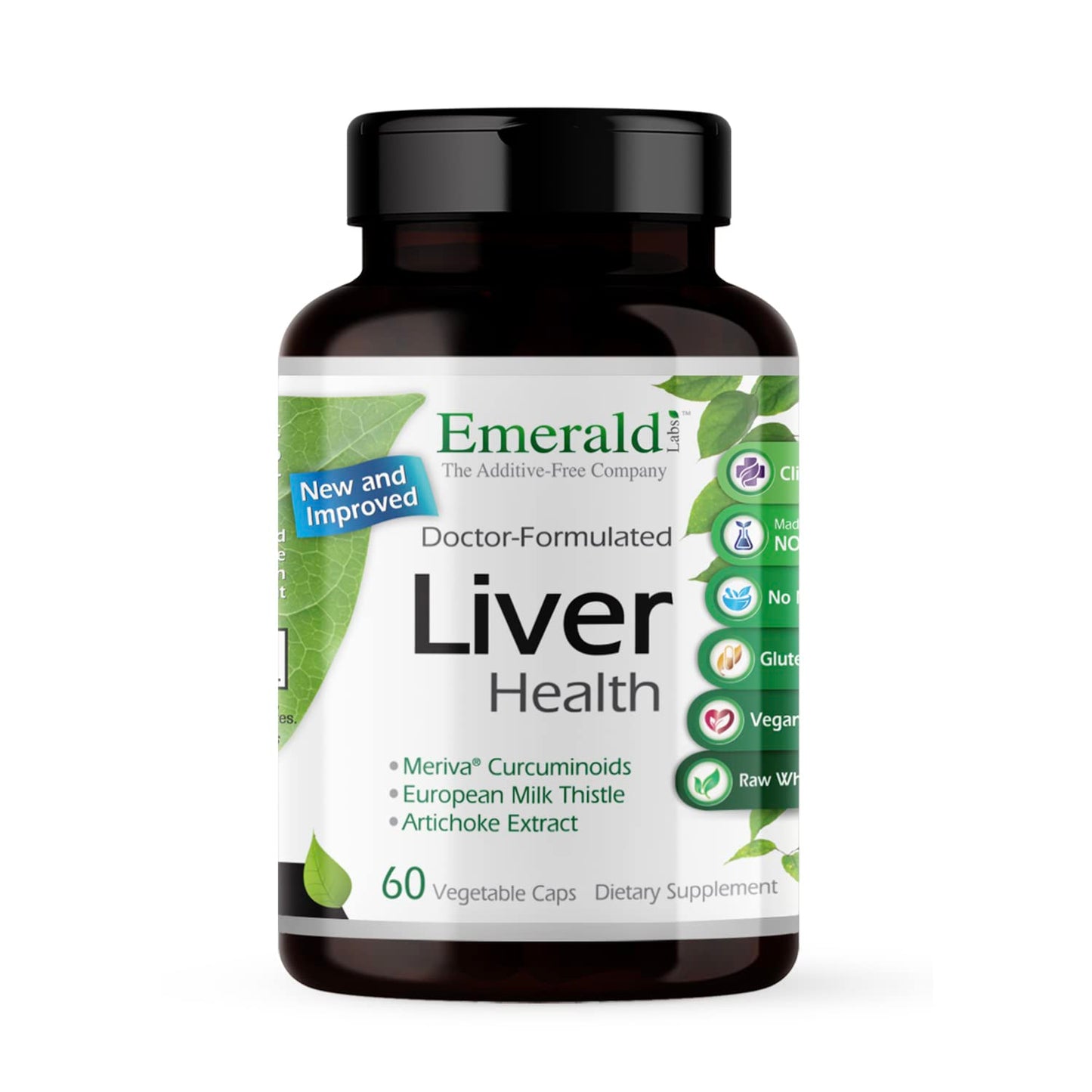 EMERALD LABS Liver Health – Liver Support with European Milk Thistle (60 Veg Capsules)