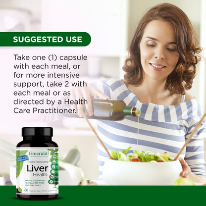 EMERALD LABS Liver Health – Liver Support with European Milk Thistle (60 Veg Capsules)