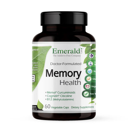 EMERALD LABS Memory Health – Brain Health & Memory Supplement with Meriva Turmeric, Vitamin B12 & More | 60 Veg Capsules