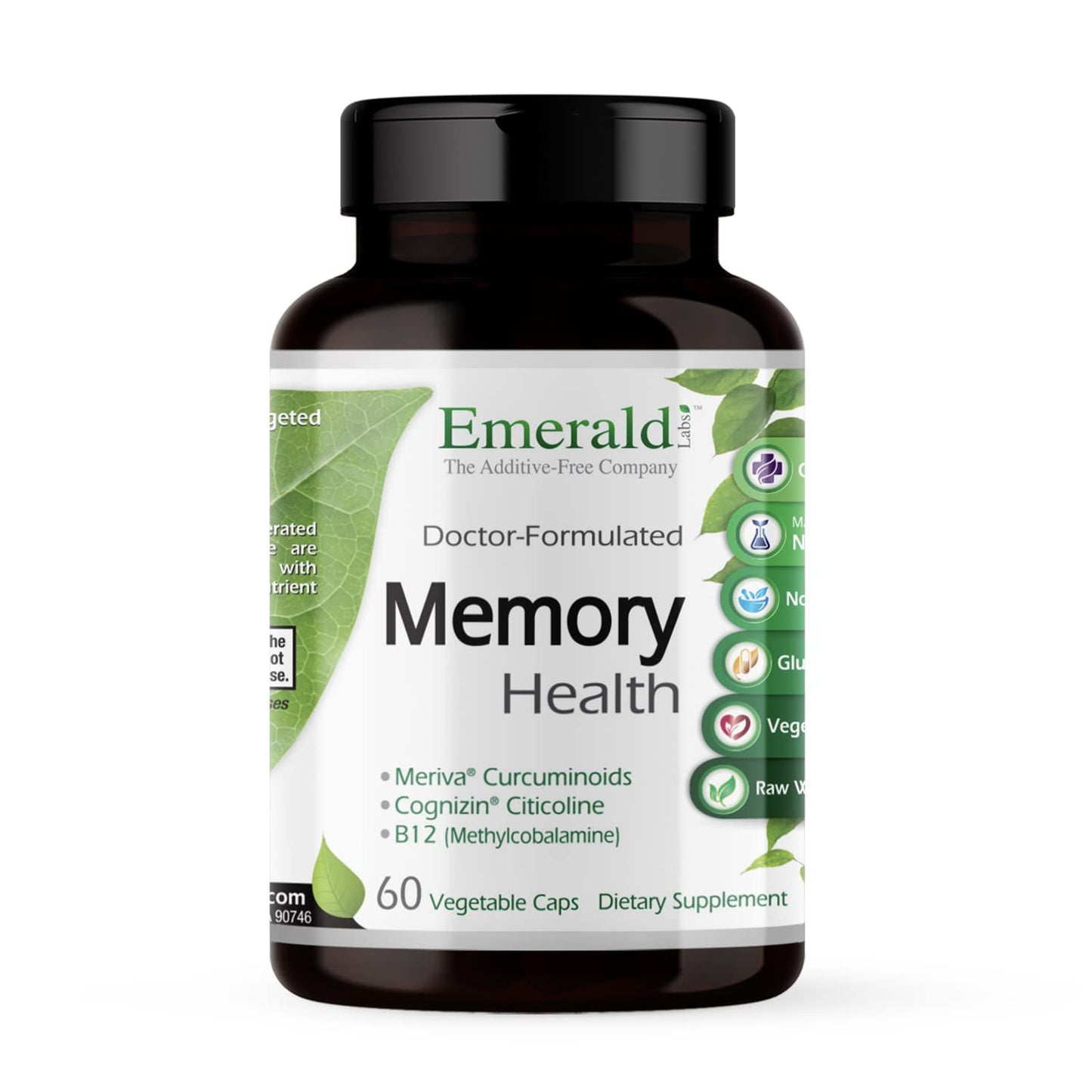 EMERALD LABS Memory Health – Brain Health & Memory Supplement with Meriva Turmeric, Vitamin B12 & More | 60 Veg Capsules