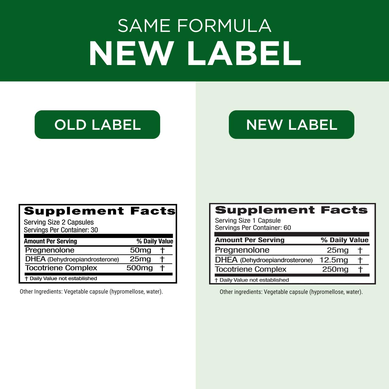 EMERALD LABS Pregnenolone 50mg + DHEA 25mg – 60 Veg Caps (Pack of 2) – Gluten-Free