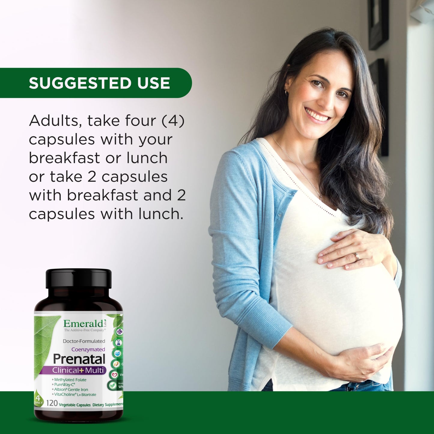Emerald Labs Prenatal Clinical Multi with Methylfolate & Albion Gentle Iron – Gluten-Free