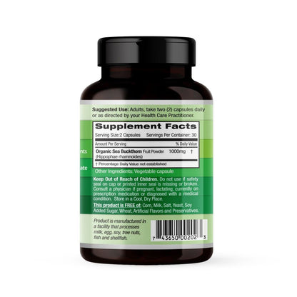 EMERALD LABS Sea Buckthorn - 60 Vegetable Capsules | Vitamins C, E & Omega-7 for Adrenal, Energy, Skin & Immune Health