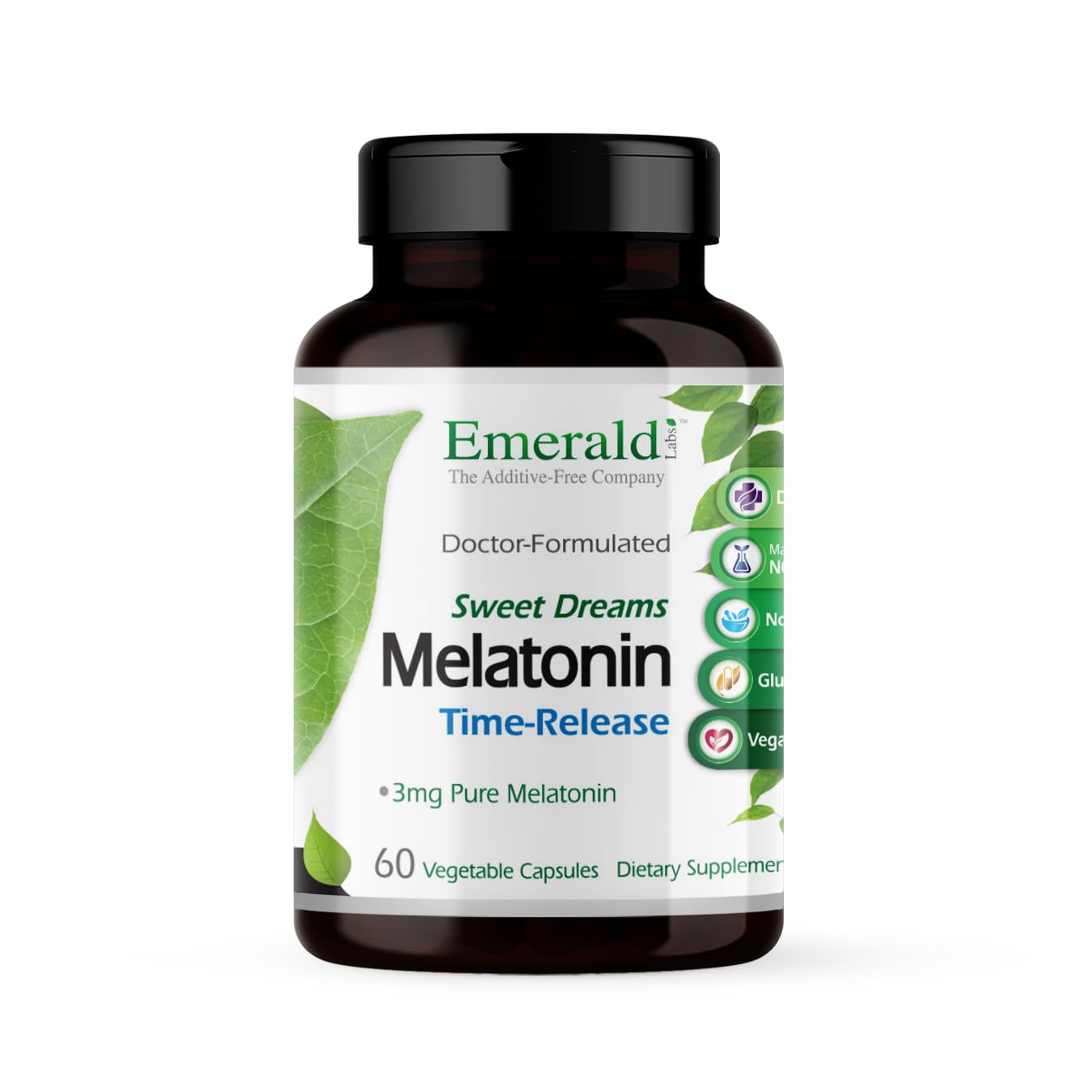 Emerald Labs Sweet Dreams Melatonin Time-Release – Sleep Support (60 Veg Caps)