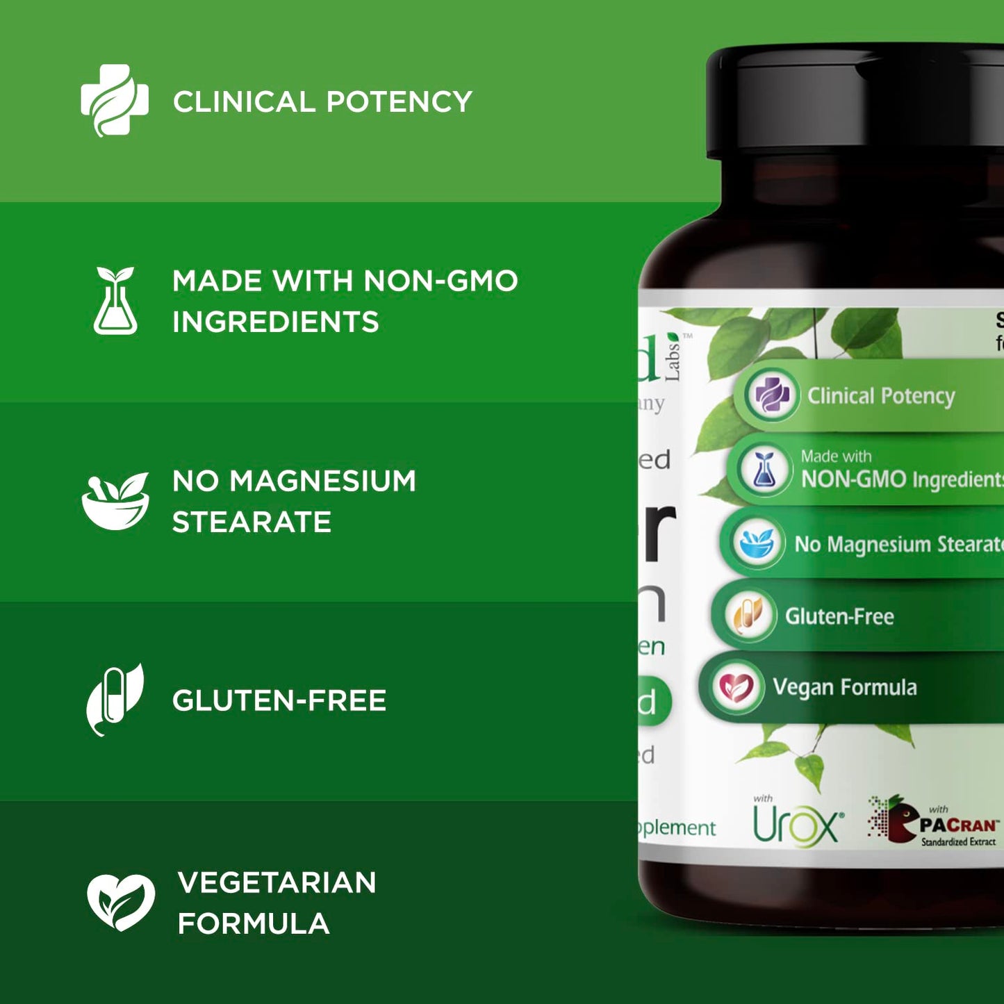 EMERALD LABS Bladder Health - Cranberry Extract Supplement with Pumpkin Seed & Horsetail | Urinary Tract Support | 60 Veg Capsules (30-Day Supply)