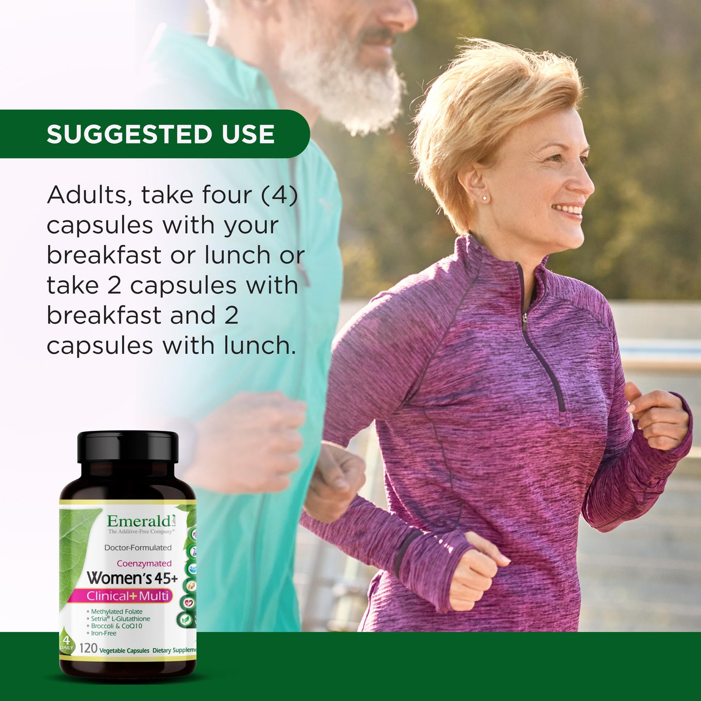 Emerald Labs Women's 45+ Clinical Multi – Gluten-Free & Vegetarian (120 VCaps)