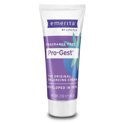 Emerita Pro-Gest Balancing Cream by Life-flo — Fragrance-Free USP Progesterone from Wild Yam, 2oz