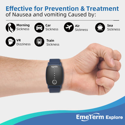 EmeTerm Explore FDA-Cleared Anti-Nausea Wristband – Drug-Free Motion Sickness Relief (2 Pack)