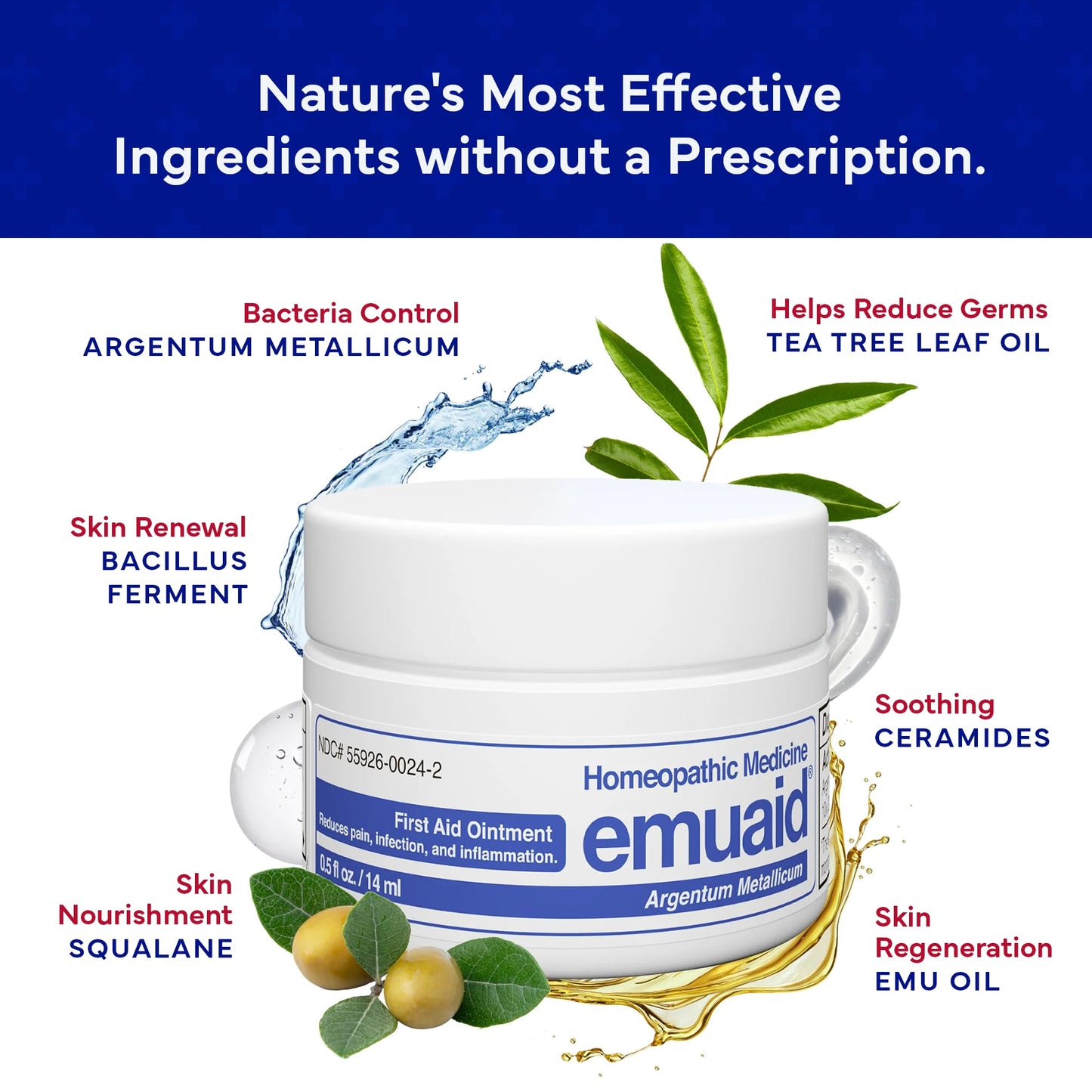 emuaid Ointment for Eczema & Psoriasis Relief – 16oz, Steroid-Free, Chemical-Free