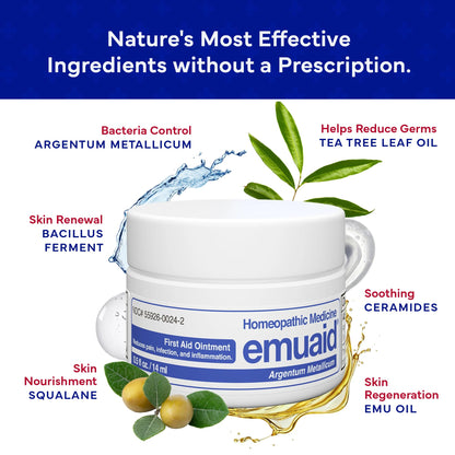 emuaid Ointment for Eczema & Psoriasis Relief – 16oz, Steroid-Free, Chemical-Free