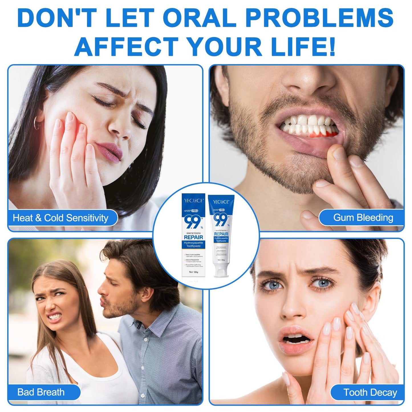 9.9% Hydroxyapatite Toothpaste – Enamel Protection & Tooth Strengthening (120g) | Nano HA with Peppermint