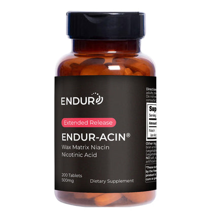 ENDUR-ACIN Niacin 500mg – Heart Health & Cholesterol Support (200 Tablets)
