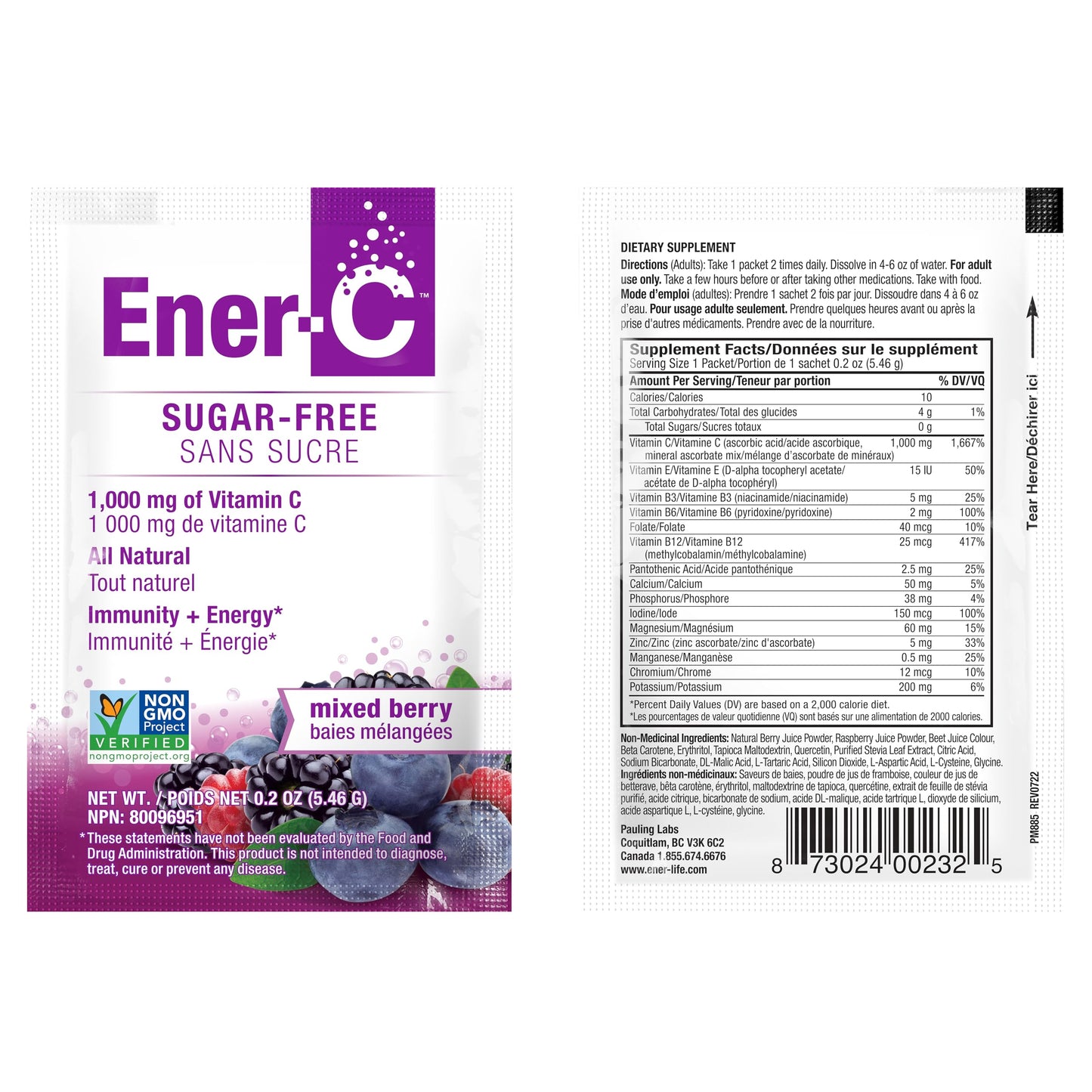 Ener-C Sugar Free Multivitamin Drink Mix – Hydration Packets