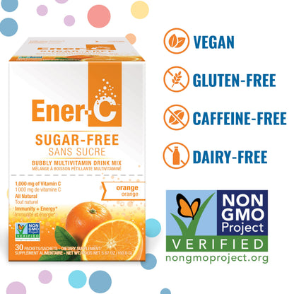 Ener-C Sugar Free Orange Multivitamin Drink Mix – Vitamin C 1000mg