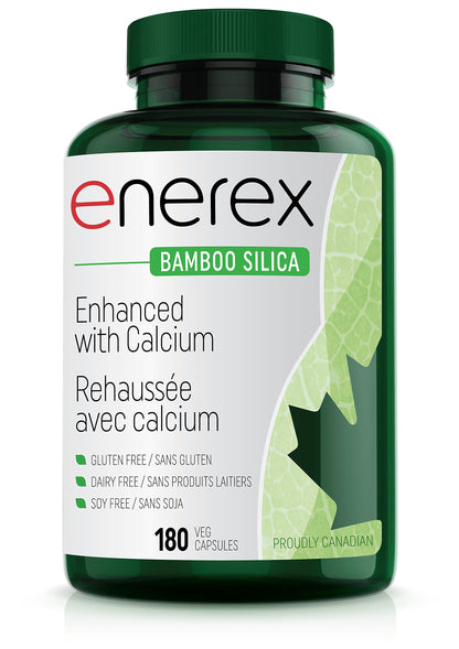 ENEREX Bamboo Silica with Calcium Citrate – 180 Veggie Caps | Bone & Dental Health