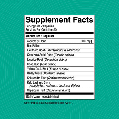 Nature's Sunshine Energ-V 100 Capsules - Natural Energy Support