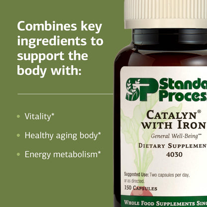 Catalyn with Iron by Standard Process – Energy & Metabolism Support (150 Capsules)