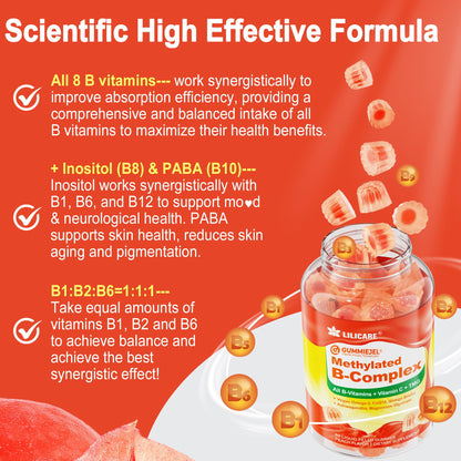 Super Methylated Vitamin B Complex Gummies – 8 B Vitamins + CoQ10, Magnesium