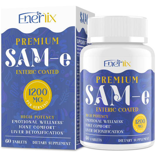 1200 mg SAM-e Supplement - Enteric Coated, Vegan | Brain Mood Joints Liver