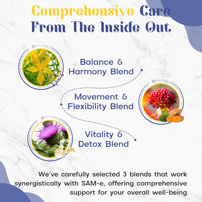 1200 mg SAM-e Supplement - Enteric Coated, Vegan | Brain Mood Joints Liver