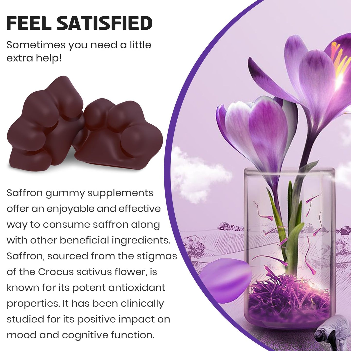 Enerlix Saffron Gummies 88.5 mg – Mood & Focus Support, 120 Servings
