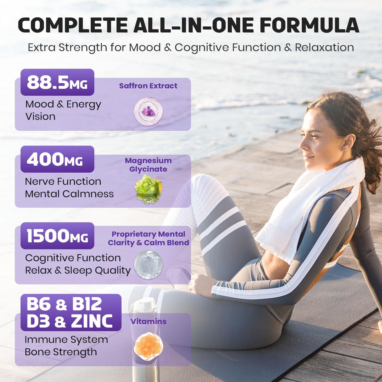 Enerlix Saffron Gummies 88.5 mg – Mood & Focus Support, 120 Servings